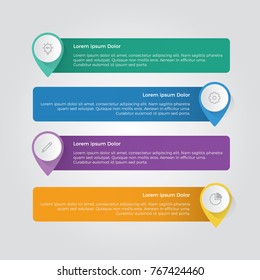 infographic element vector with four number options, can be used for step, workflow, diagram, banner, process, business presentation template, web design, price list, timeline, report.