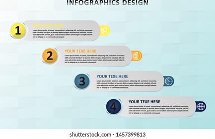 infographic element vector with four options, can be used for step, workflow, diagram, banner, process, business presentation template, web design, price list, timeline, report.
