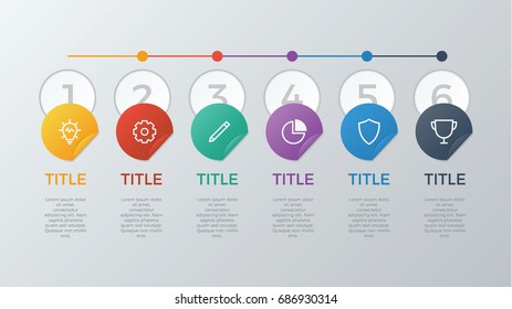 infographic element vector with six number options, can be used for step, workflow, diagram, banner, process, business presentation template, web design, timeline, report. light theme