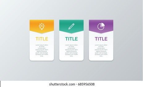 infographic element vector with three number options, use for step, workflow, diagram, banner, process, business presentation template, web design, price list, timeline.