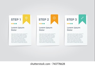 infographic element vector with three options, can be used for step, workflow, diagram, banner, process, business presentation template, web design, price list, timeline, report.