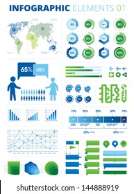 Infographic Elements 01. This is a pack of infographic elements great for presentations, reports, prints, brochures, websites etc. All the charts and graphs are sliced into pieces of 5% each.