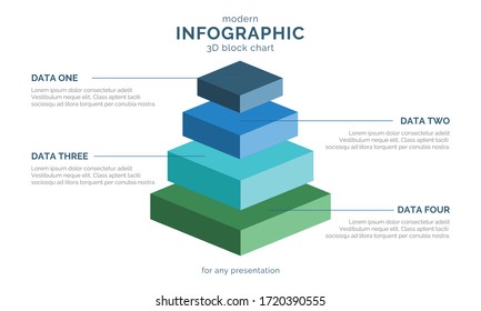 Infographic elements - 3D block chart modern data visualization vector eps10 illustration