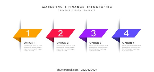 Elementos infográficos. 4 opções ou etapas. Para conteúdo, diagrama, fluxograma, etapas, partes, infográficos de linha de tempo, layout de fluxo de trabalho, gráfico.