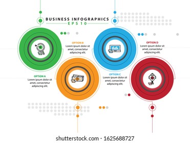 Infographic elements 4 sets of 4 colors. Eps10 Vector.