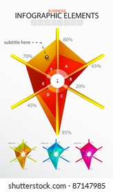 Infographic elements. Abstract graph with bars, chart