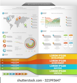 Infographic elements: arrows,signs,bars, buttons,borders etc. Vector illustration
for your design