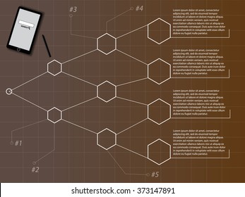 Infographic elements background with smartphone