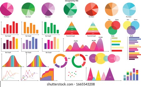 Infographic Elements -bar And Line Charts, Pyramid Graph, Venn Diagram, Inverted Bar Graph, Pie Charts, 31 Vector Illustrations Eps