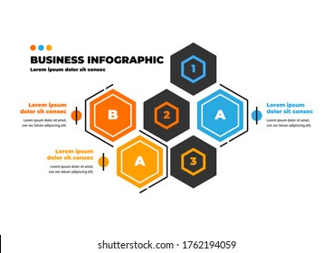 Infographic elements for business concept. Dynamic geometric shapes compositions, Flat and clean style, Applicable for any business, marketing, graphic works, presentation. Vector illustration.