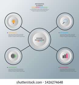 Infographic elements. Business concept timeline. Modern infograph template. Can use for workflow layout, diagram, banner, webdesign, presentation. Vector illustration