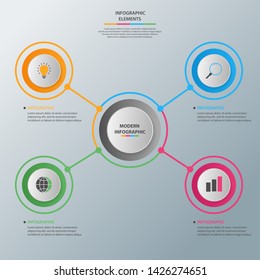 Infographic elements. Business concept timeline. Modern infograph template. Can use for workflow layout, diagram, banner, webdesign, presentation. Vector illustration
