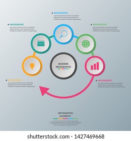 Infographic elements. Business concept timeline. Modern infograph template. Can use for workflow layout, diagram, banner, webdesign, presentation. Vector illustration