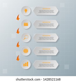 Infographic elements. Business concept timeline. Modern infograph template. Can use for workflow layout, diagram, banner, webdesign, presentation. Vector illustration.