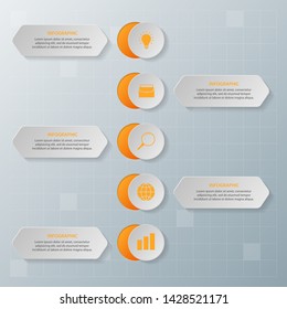 Infographic elements. Business concept timeline. Modern infograph template. Can use for workflow layout, diagram, banner, webdesign, presentation. Vector illustration.