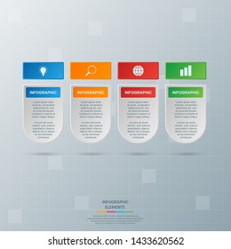 Infographic elements. Business concept timeline. Modern infograph template. Can use for workflow layout, diagram, banner, webdesign, presentation. Vector illustration.