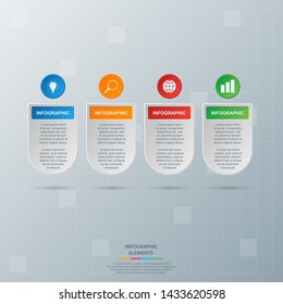 Infographic elements. Business concept timeline. Modern infograph template. Can use for workflow layout, diagram, banner, webdesign, presentation. Vector illustration.