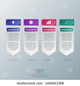 Infographic elements. Business concept timeline. Modern 3D infograph template. Can use for workflow layout, diagram, banner, webdesign, presentation. Vector illustration.