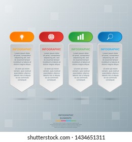 Infographic elements. Business concept timeline. Modern 3D infograph template. Can use for workflow layout, diagram, banner, webdesign, presentation. Vector illustration.