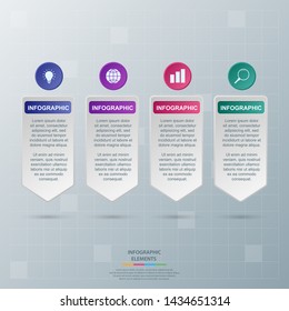 Infographic elements. Business concept timeline. Modern 3D infograph template. Can use for workflow layout, diagram, banner, webdesign, presentation. Vector illustration.