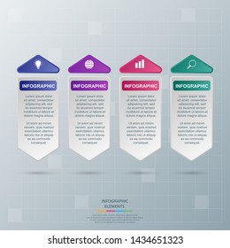 Infographic elements. Business concept timeline. Modern 3D infograph template. Can use for workflow layout, diagram, banner, webdesign, presentation. Vector illustration.