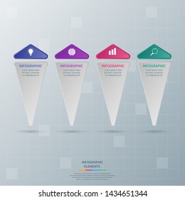 Infographic elements. Business concept timeline. Modern 3D infograph template. Can use for workflow layout, diagram, banner, webdesign, presentation. Vector illustration.