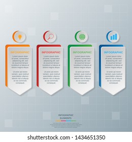 Infographic elements. Business concept timeline. Modern 3D infograph template. Can use for workflow layout, diagram, banner, webdesign, presentation. Vector illustration.