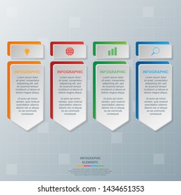 Infographic elements. Business concept timeline. Modern 3D infograph template. Can use for workflow layout, diagram, banner, webdesign, presentation. Vector illustration.