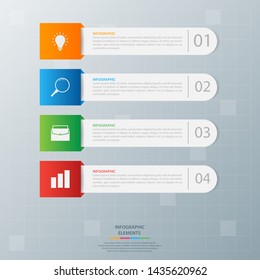  Elementos infográficos. Planeación del concepto de negocio. Plantilla moderna de infografía. Se puede utilizar para diseño de flujo de trabajo, diagrama, banner, diseño web, presentación. Ilustración vectorial.