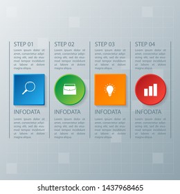 Infographic elements. Business concept timeline. Modern infograph template with four steps. Can use for workflow layout, diagram, banner, webdesign, presentation. Vector illustration.