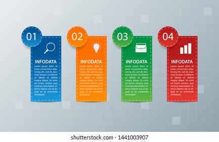 Infographic elements. Business concept timeline. Modern infograph template with paper style. Can use for workflow layout, diagram, banner, webdesign, presentation. Vector illustration.