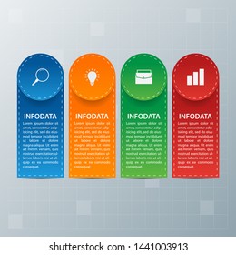 Infographic elements. Business concept timeline. Modern infograph template with paper style. Can use for workflow layout, diagram, banner, webdesign, presentation. Vector illustration.