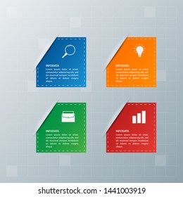 Infographic elements. Business concept timeline. Modern infograph template with paper style. Can use for workflow layout, diagram, banner, webdesign, presentation. Vector illustration.