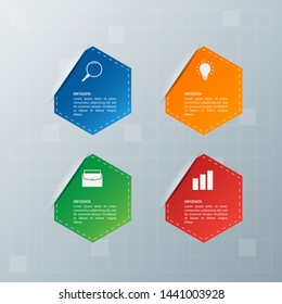 Infographic elements. Business concept timeline. Modern infograph template with paper style. Can use for workflow layout, diagram, banner, webdesign, presentation. Vector illustration.