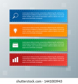 Infographic elements. Business concept timeline. Modern infograph template with paper style. Can use for workflow layout, diagram, banner, webdesign, presentation. Vector illustration.