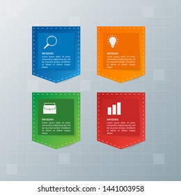Infographic elements. Business concept timeline. Modern infograph template with paper style. Can use for workflow layout, diagram, banner, webdesign, presentation. Vector illustration.