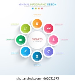 Infographic Elements with business icon on full color background  process or steps and options workflow diagrams,vector design element eps10 illustration