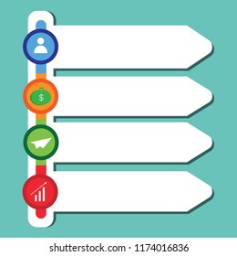Infographic Elements With Business Icon Vector
