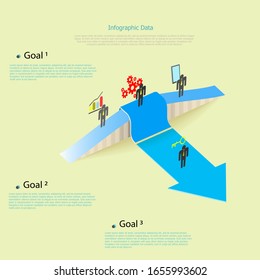 infographic elements business people  go to the goal