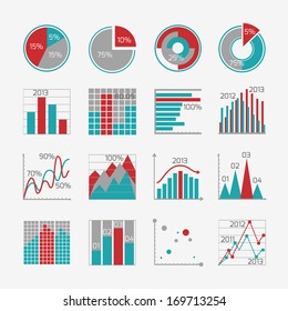 Infographic elements for business report presentation or website isolated vector illustration