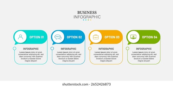 Infographic elements. Business template for presentation. Vector concept with 4 options or steps.