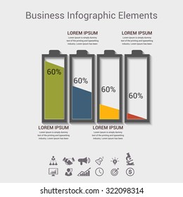 Infographic Elements - Business Vector Illustration in flat design style for presentation, booklet, website etc. Big set of Infographics.