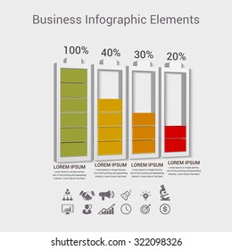Infographic Elements - Business Vector Illustration in flat design style for presentation, booklet, website etc. Big set of Infographics.