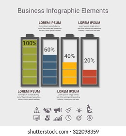 Infographic Elements - Business Vector Illustration in flat design style for presentation, booklet, website etc. Big set of Infographics.