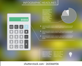 Infographic elements with calc and diagram