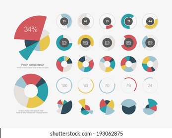 Infographic Elements.Pie chart set icon.