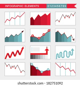 Infographic elements: charts, graph, diagram. Vector illustration