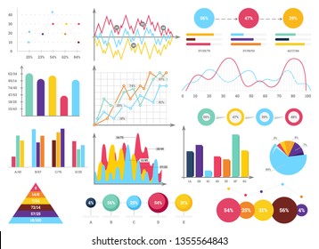 Infographic Elements Collection - Business Vector Illustration in flat design style for presentation, booklet, website etc. Big set of Infographics.