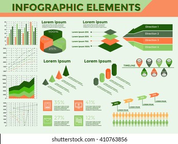 Infographic Elements Collection - Business Vector Illustration for presentation, booklet, website,  etc.  Timeline.