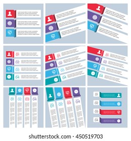 Infographic Elements Collection - Business Vector Illustration in flat design style for presentation, booklet, website etc. Big set of Infographics.